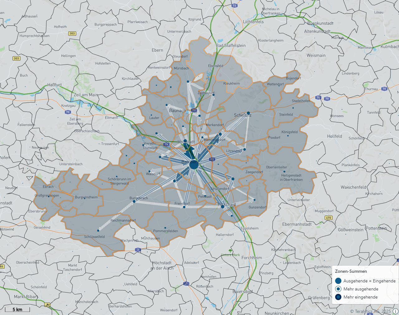 Graphische Auswertung der Verkehrserhebung 2015